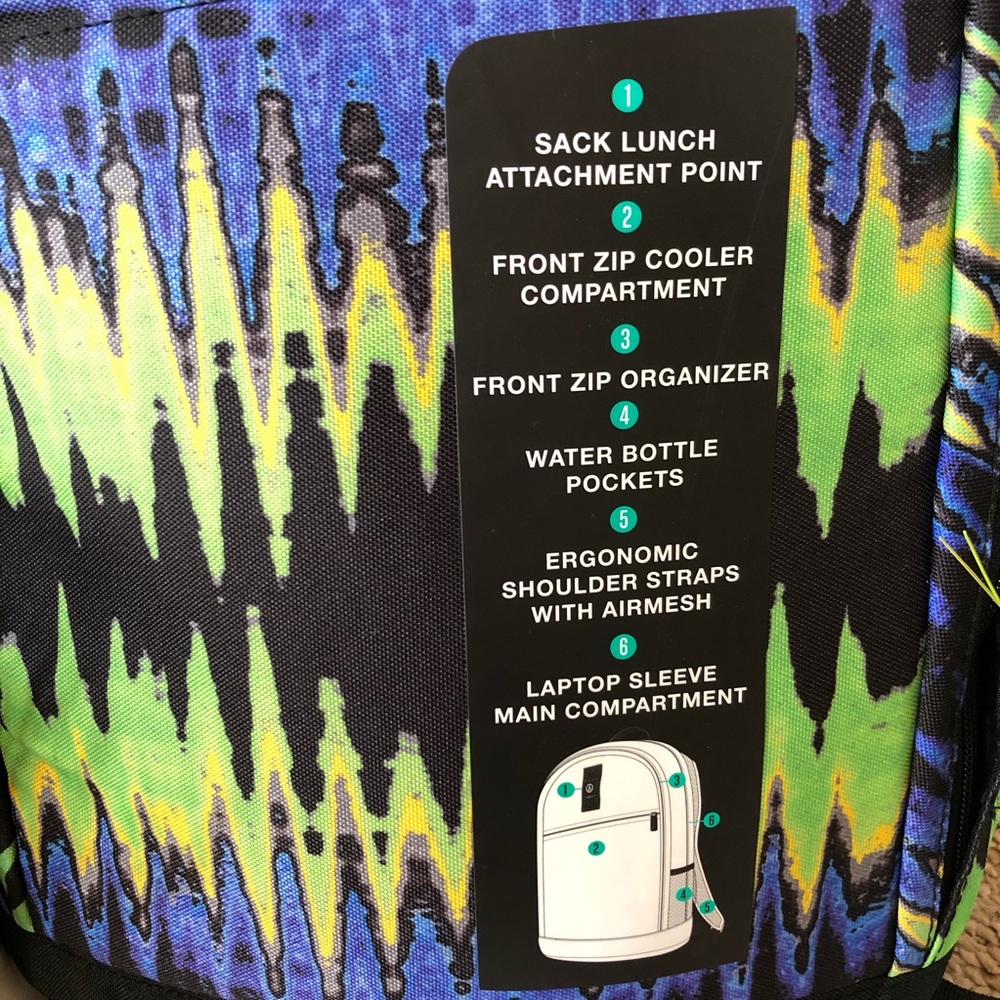 ‼️PRICE DROP‼️ NWT NEFF multicolor backpack. - Picture 3 of 12